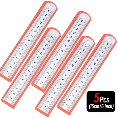 10P 15-30cm Stainless Steel Metal Straight Ruler Precision Double Sided Precision Measuring Tool Scale Metric Ruler Accessories