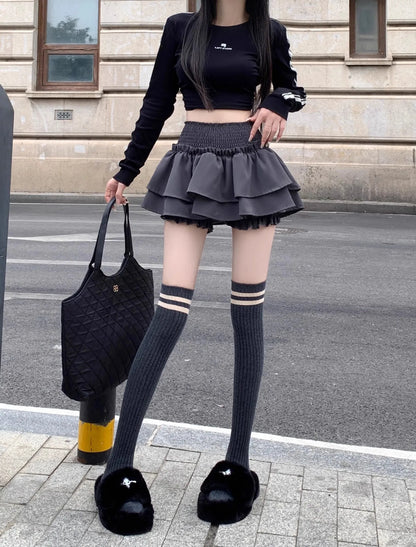 Women‘s High Waist Ballet Cake Skirt 2026 Spring Summer Slimming Short A Line Fluffy Mini Pants Style