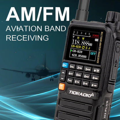 TIDRADIO H3 Plus Long Range Walkie Talkies Wireless Programming Air Band Long Range Tow Way Radio Frequency Copy Station