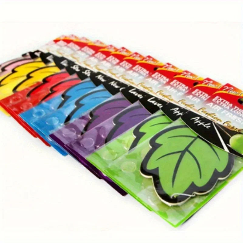 60/120/240/360/600pcs Leaf Shape Car Air Freshener Natural Scented Tea Paper Auto Hanging Vanilla Perfume Fragrance