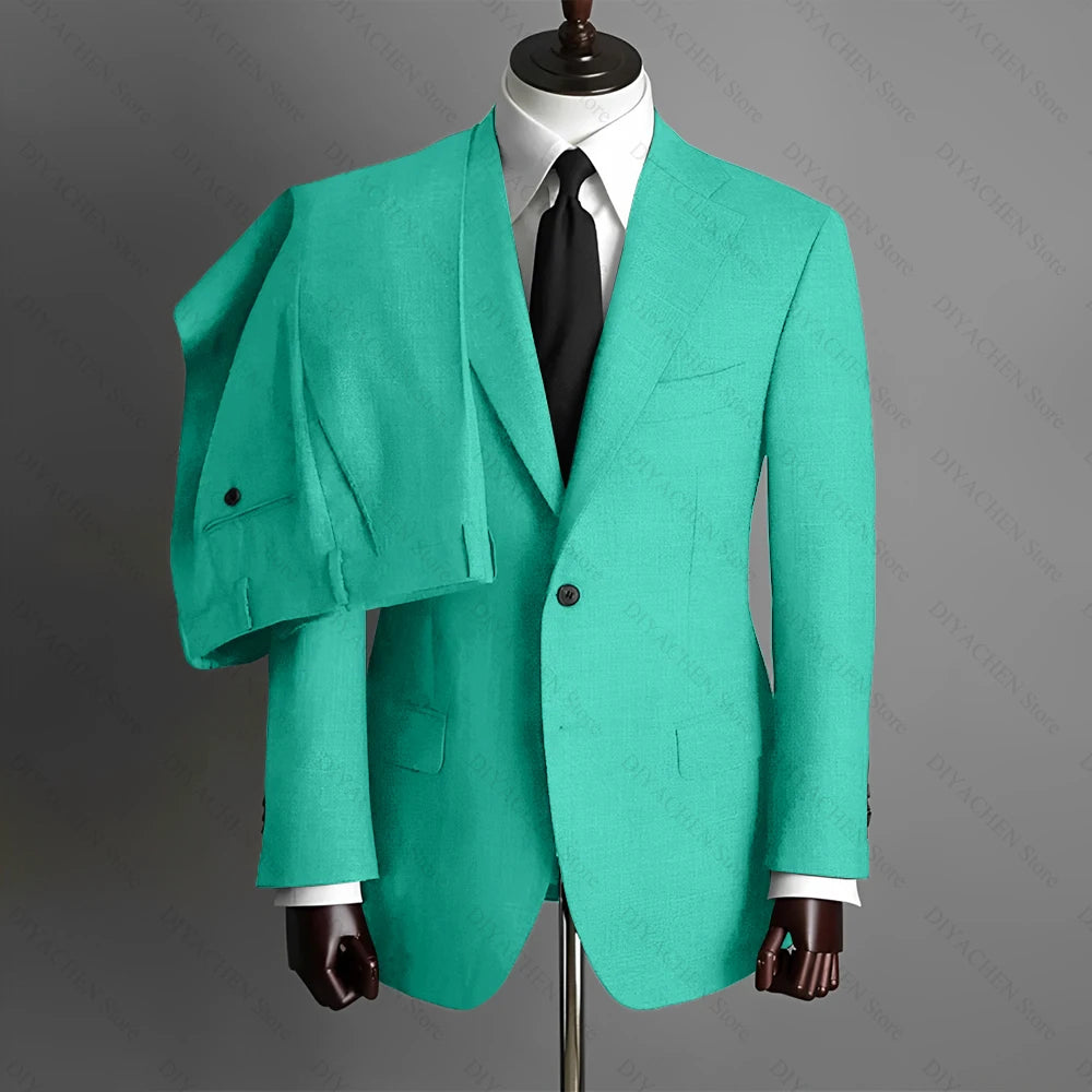 Fashion Gray Men Suits High-end Single Breasted Wedding Tuxedo Business Casual Office Male Suit Slim 2 Piece (Blazer+Pants)