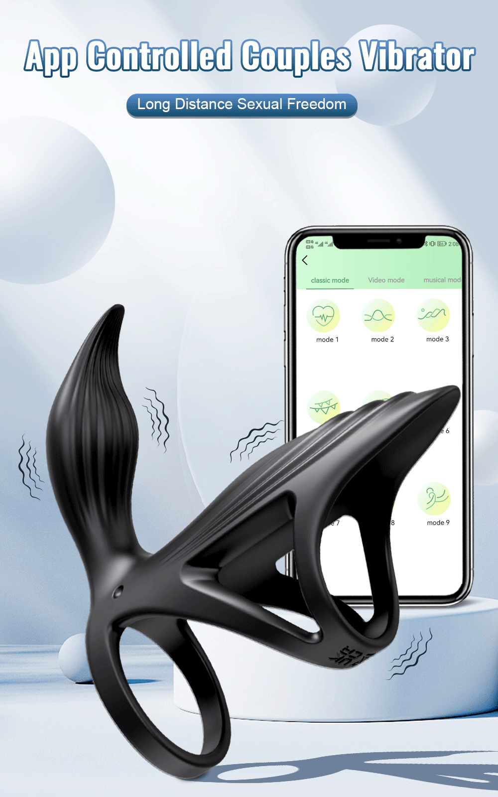 Vibrating 360°Twisting Cock Ring Sex Toys for Women Adult Couples G-spot Clitoral Stimulator Penis Ring for Men Dick Vibrator 18