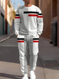 Autumn Casual Men's Long-Sleeve Set Trendy Gradient Print Outdoor Crew Neck Long-Sleeve Top & Casual Pants Two-Piece Set
