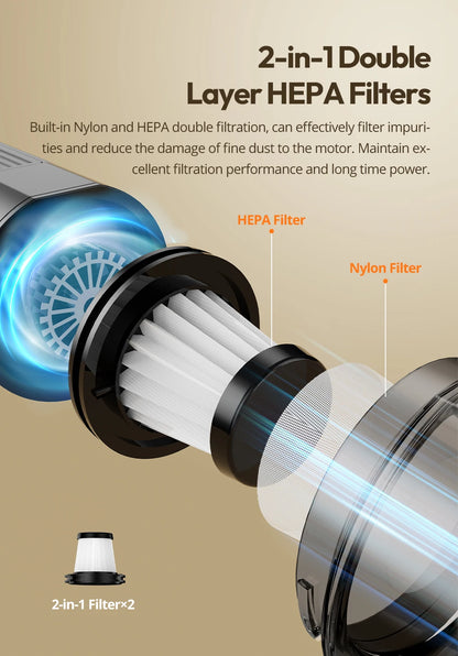 ThiEYE Cordless Car Vacuum Cleaner 6500pa Portable Powerful Car Aspirator Vacuum & Blowing 2 in 1 Wireless Handheld Auto Vacuum