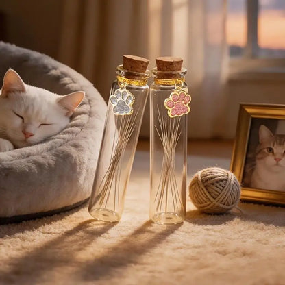 Pet Fur Memorial Glass Bottle Cat Whiskers Storage Bottle With Cork Stopper Perfect For Storing Dog Cat Hair As Souvenir