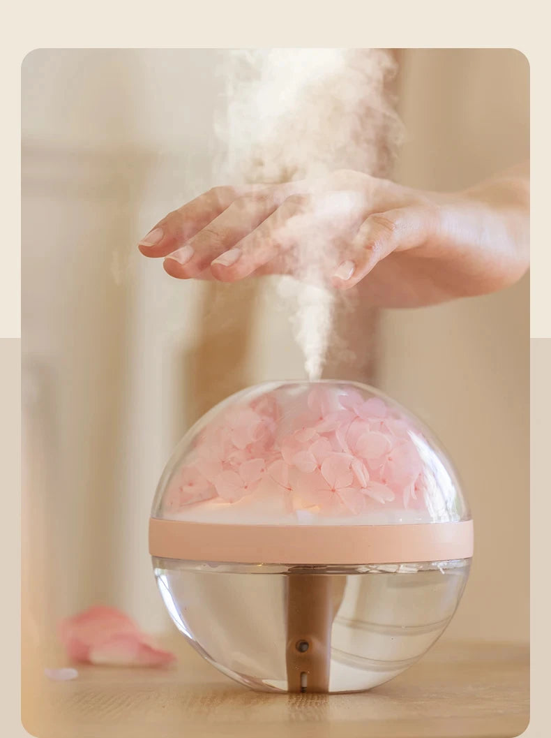 Eternal Flower Humidifier Dual-USB Battery Charger Mini Home Atmosphere Light Creative Festival Gift Artificial Flower Diffuser