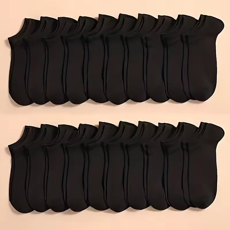 Summer Spring Unisex Solid Color Ankle Socks 10/20/40 Pairs Soft Lightweight No Show Sports Socks for Men Women Bulk Value Pack