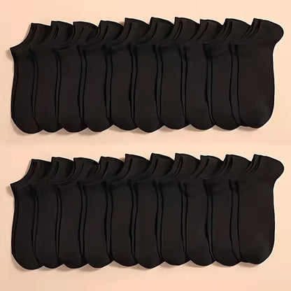 Summer Spring Unisex Solid Color Ankle Socks 10/20/40 Pairs Soft Lightweight No Show Sports Socks for Men Women Bulk Value Pack