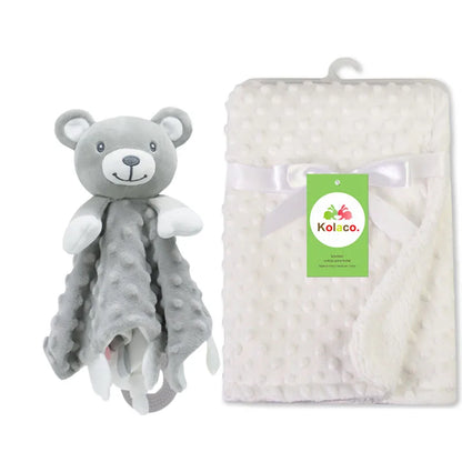Custom Name Baby Blanket Personalized Baby Shower Gift Soft Minky Dot 2-in-1 Blanket & Lovey Set for Boys Girls