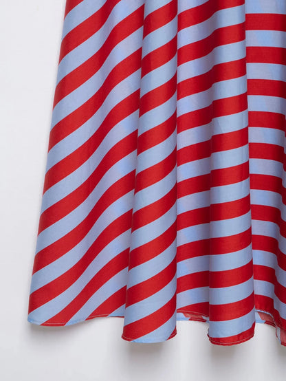 KONDALA Holiday Casual Chic Women Long Skirt Striped Zipper A-Line Draped Skirt Fashion 2026 Summer Fall Night Out Party Skirt