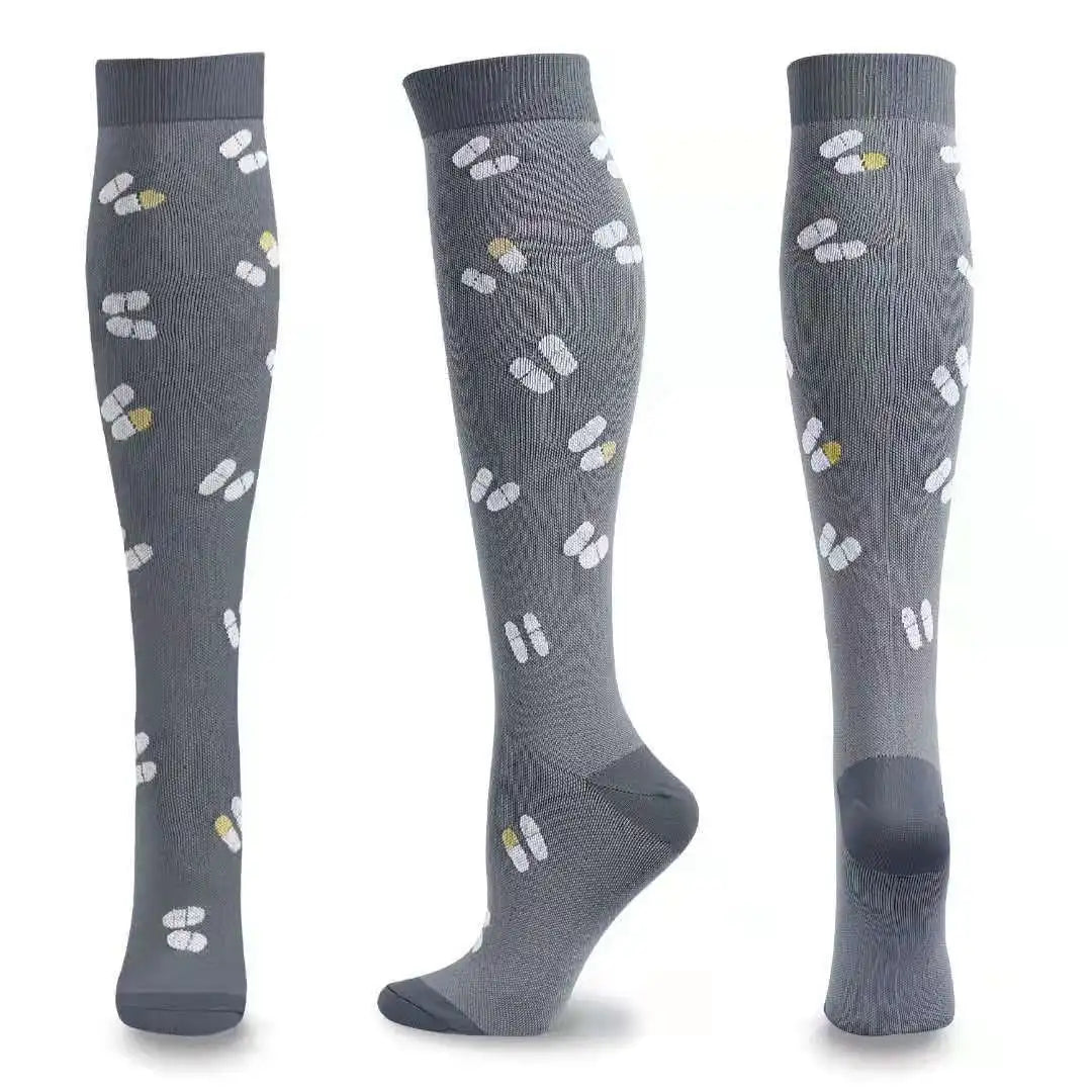 58 Style Compression Socks Medical Edema Diabetes Varicose Vein Stockings Graduated Pressure Legging Nursing Knee High Stockings