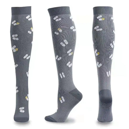 58 Style Compression Socks Medical Edema Diabetes Varicose Vein Stockings Graduated Pressure Legging Nursing Knee High Stockings