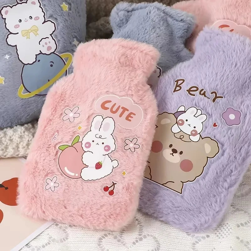 250/500ML Warm Hot Water Bottle Bag Girl Warm Belly Warmer Filled Mini Explosion-proof Portable Winter Reusable Cute Hand Warmer