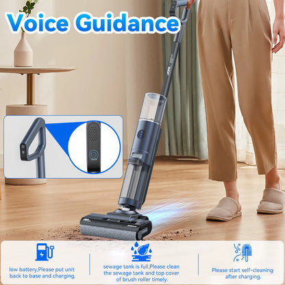 JONR ED12 Pro Cordless Vacuum Cleaner Wet & Dry Vertical Vacuum Cleaner with Hot Air Dry Self-Cleaning For Smart Home Appliances