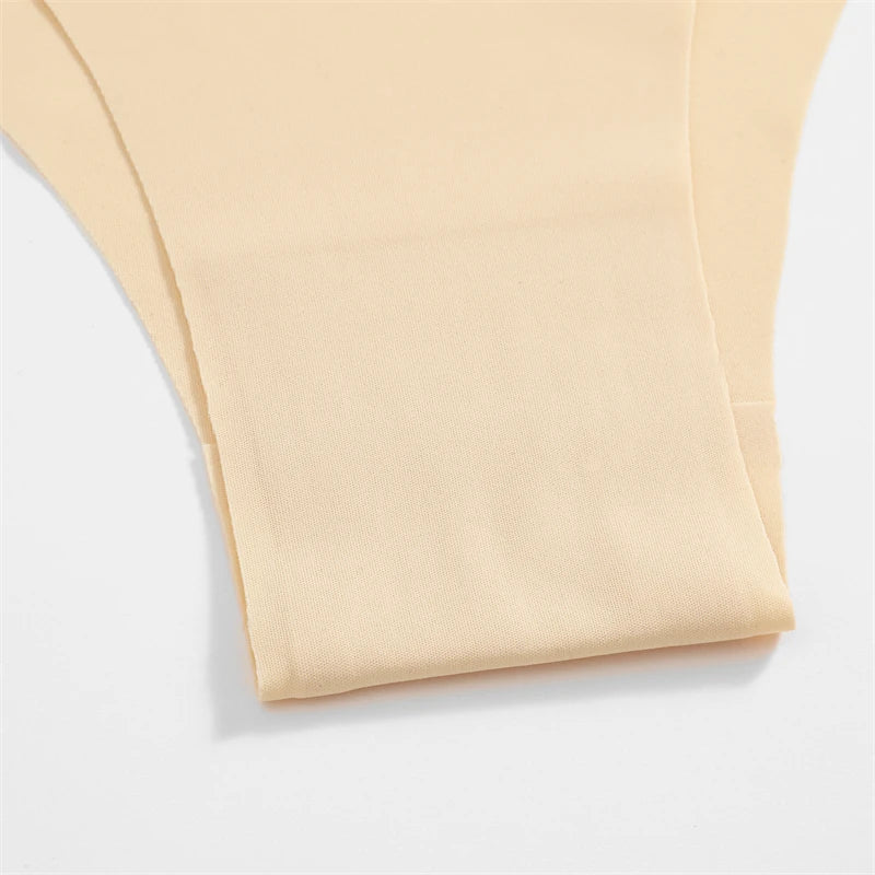 3Pcs Ultra-thin Seamless Silk Underwear Women's Panties Sexy Low-Waist Stretch Bikini Solid Color Briefs Lingerie XS-XXL Fashion