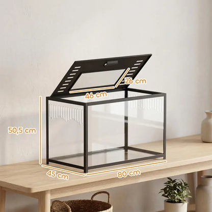 Hamster Cage 80 X 45 X 50 Cm with Deep Base and Two Access Openings for Digging Habitat Home Pet Small Animal House