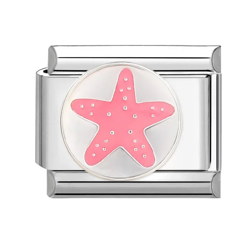 Fashion Devil Eyes Cats Tai Chi Heart Star Flowers Italian Charm Links Stainless Steel Fit 9mm Bracelet Jewelry Diy Making Gifts