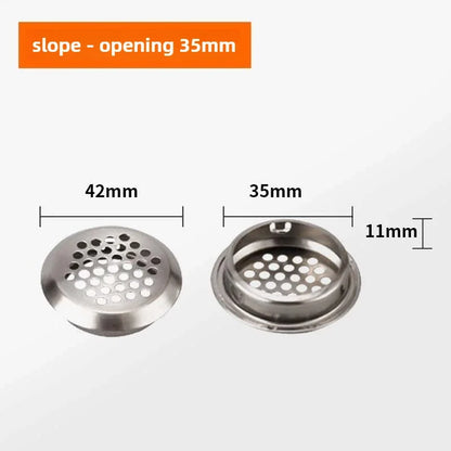 10pcs Round Cabinet Air Duct Vent Dia.19-53mm Stainless Steel Louver Mesh Hole Plug Decoration Cover Wardrobe Grille Ventilation