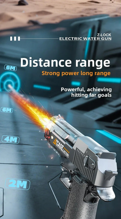 New Electric Water Gun With light Sprays Flame Effect Fully Automatic Shooting Toy Outdoor Beach Water Gun Toy Children Gift