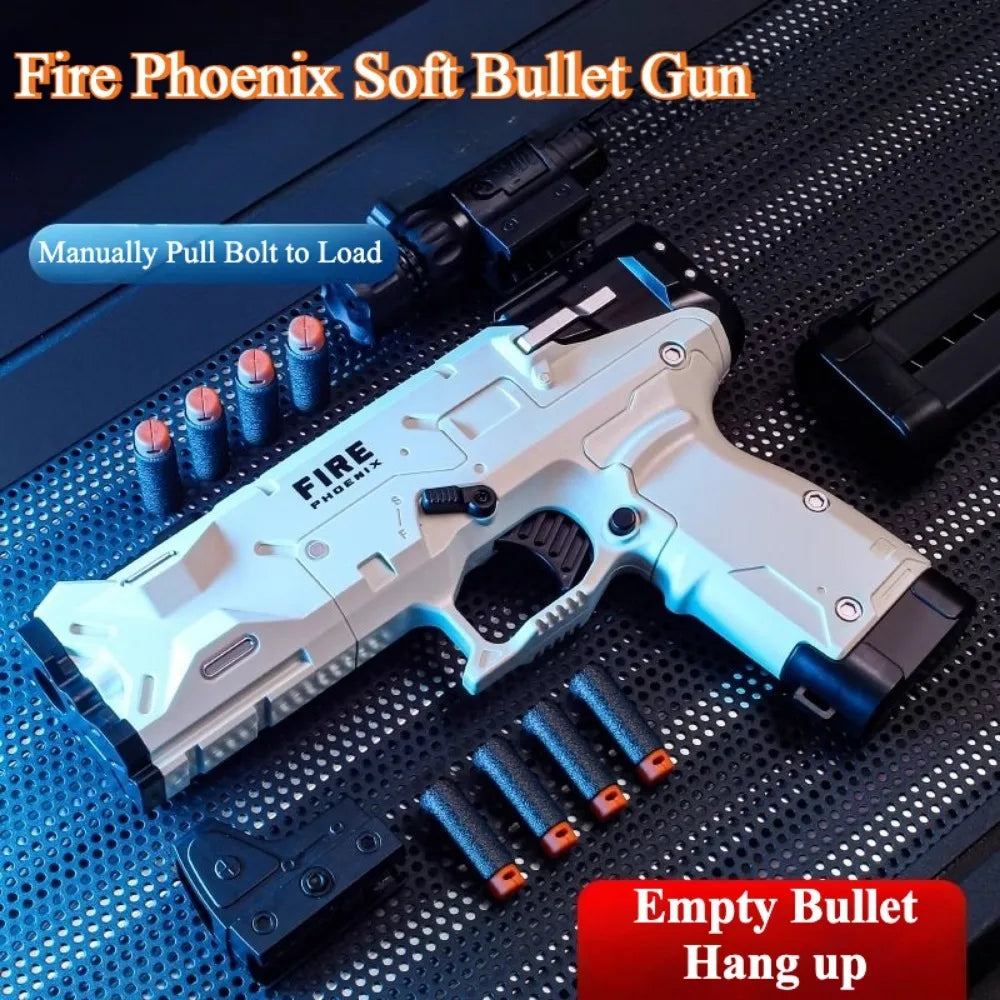 Children Manually Loaded Launcher Shell Soft Bullet Gun Toy Outdoor CS Shooting Game Christmas Gift for Boy