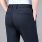 New Summer Men's Ice Silk High Stretch Business Suit Pants Male Army Green Blue Elastic Formal Office Straight Formal Trousers