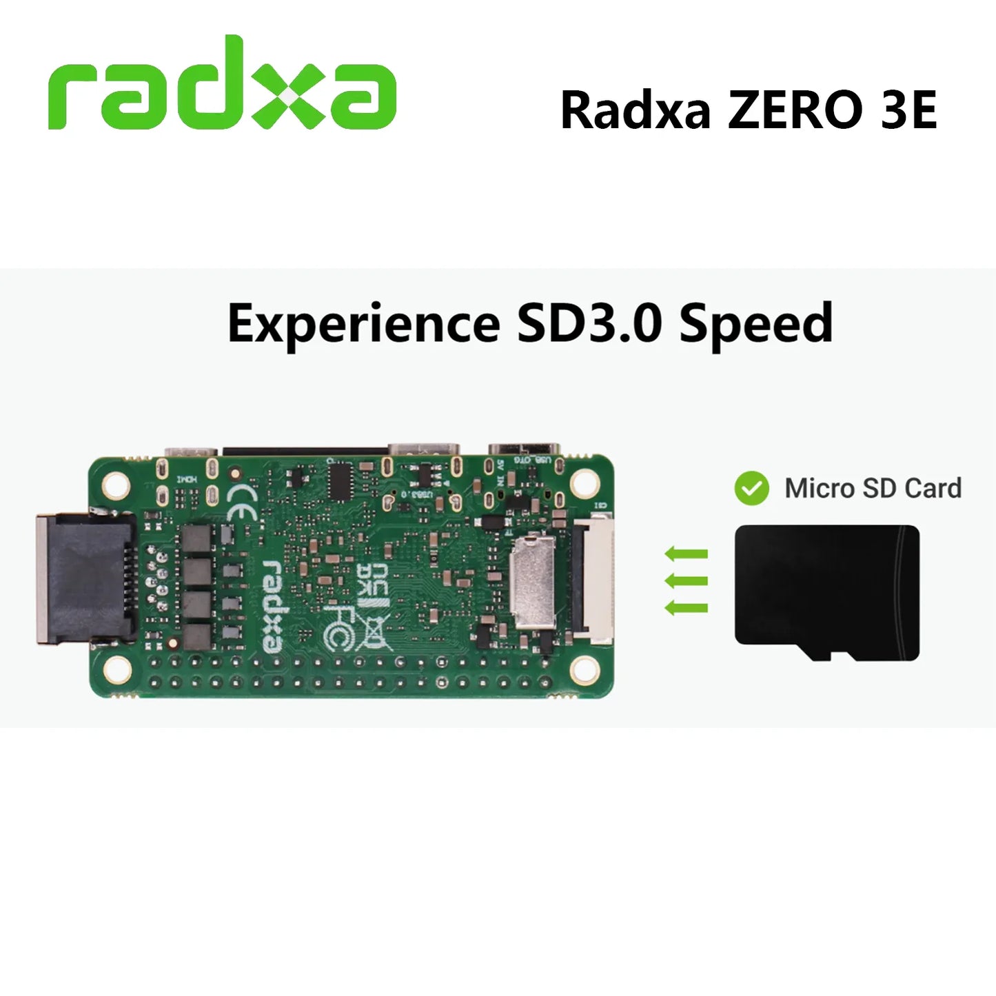 Radxa ZERO 3E Development Board RK3566 4-core CPU , GPU, NPU, HDMI with 1080P Output,  Gigabit Ethernet Kit Optional