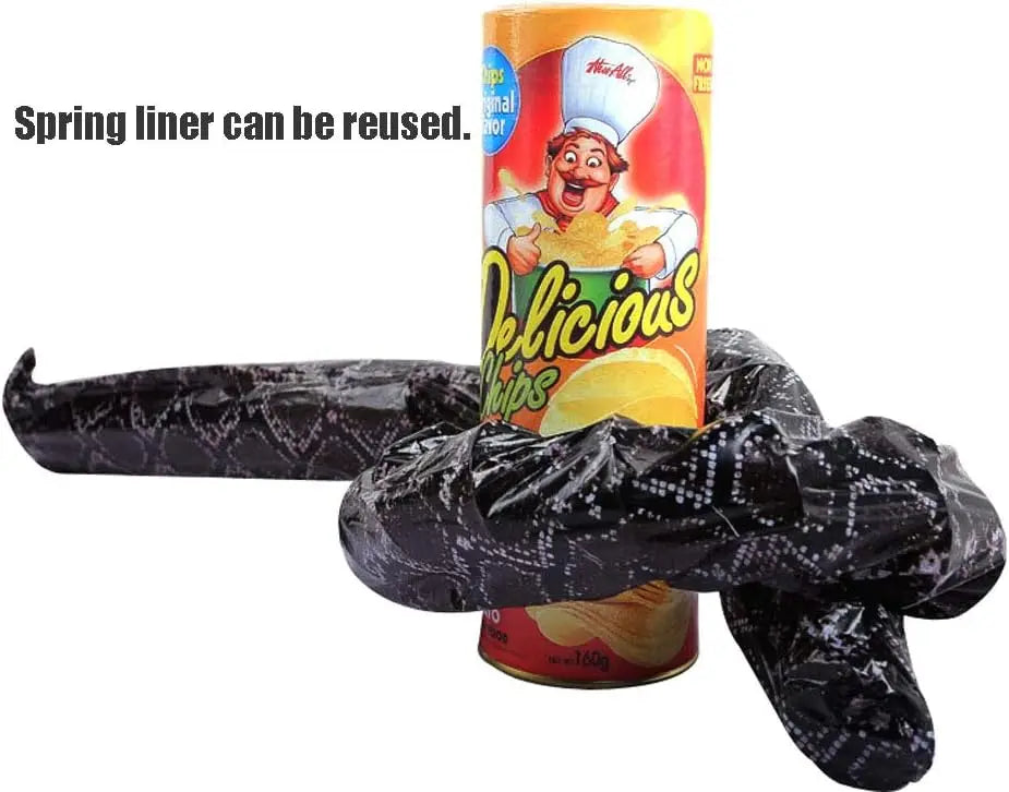 Surprise Potato Chip Can Snake Joke Toy Funny Spring Jumping Prank Props Scary April Fools Day Gift Party Decoration Supplies