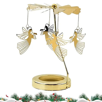 Metal Rotating Candle Holder Heat-Powered Rotation Elegance Style Spinner Carousel Rotating Mechanism Tea Light Holder