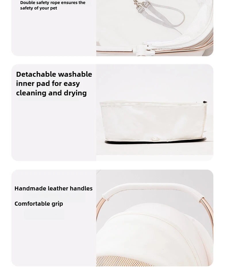 Luxury PU leather pet stroller,Car Pet Basket,lightweight Foldable Dog Travel Stroller,Portable Outdoor Cat and Dog Stroller