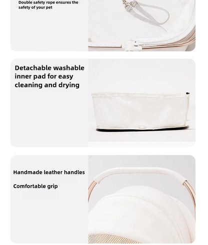 Luxury PU leather pet stroller,Car Pet Basket,lightweight Foldable Dog Travel Stroller,Portable Outdoor Cat and Dog Stroller