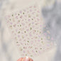 White Flower Petal Cherry Blossom Peach Blossom Falling Petal Floral Gradient 5D Self Adhesive Nail Art Sticker Manicure Decals