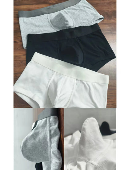 Cotton men's boxer briefs with large pockets, comfortable and hot-selling men's sexy underpants.