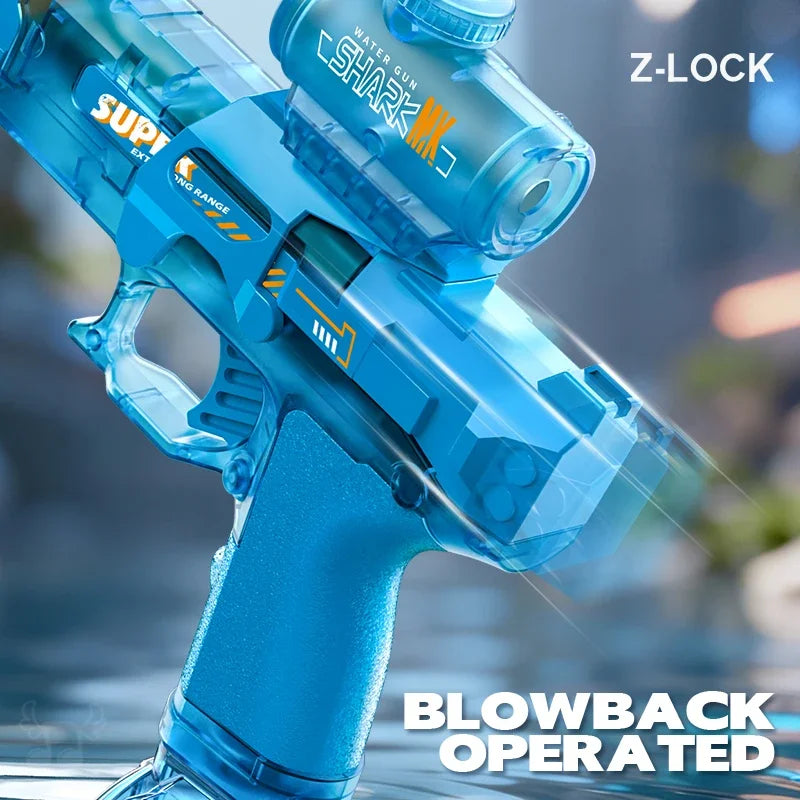 Children Electric Water Gun Simulated Firing Automatic Water Blasters with Led Light Summer Outdoor Beach Pool Shooting Game Toy