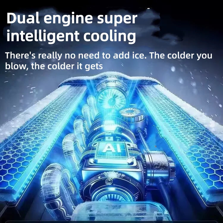 Portable Air Conditioner Fan, Personal Evaporative Cooler with Water Tank & Ice Pack, Quiet 3-Speed Tower Cooling Fan Mobile