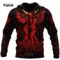 Dark  Red Skull Tattoo 3D All Over Printed Men's Hoodie & Sweatshirt Spring and  Autumn Unisex  Hoodies Casual Sportswear