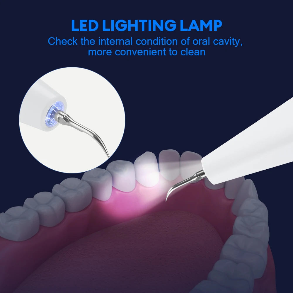 Dental Scaler For Teeth Tartar Remover Electric Teeth Cleaner Tooth Calculus Plaque Remover LED Ultrasonic Dental Stone Removal