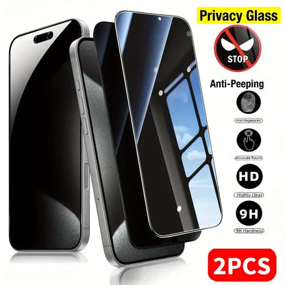 2Pcs Privacy Screen Protector for iPhone 17 16 15 14 Pro Max 16 15 14 PlusTempered Glass For iPhone 11 12 13 Pro XR XS Max Glass