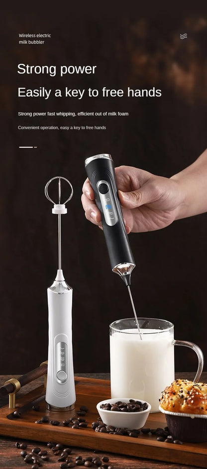 USB Electric Mixer, Handheld Coffee Milk Frother, Portable 3-Speed Blender, Butter Maker, Kitchen Tool, Ingredient Mixer