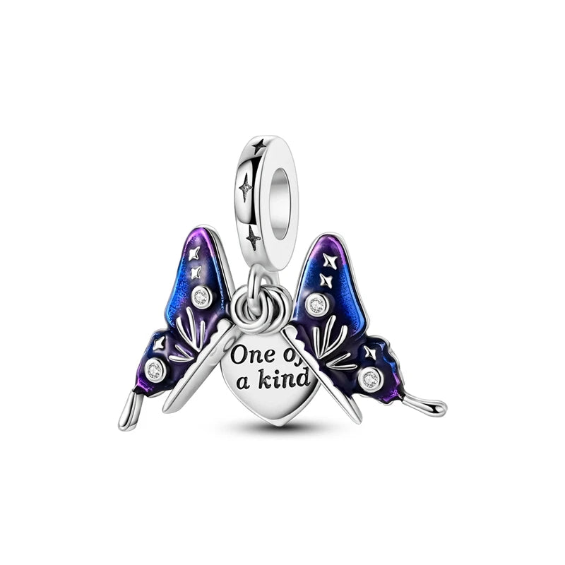 Original 925 Sterling Silver Charm Beads Clover Sunflower Tulip Carnation Pendant For Women Jewelry Fashion Gift