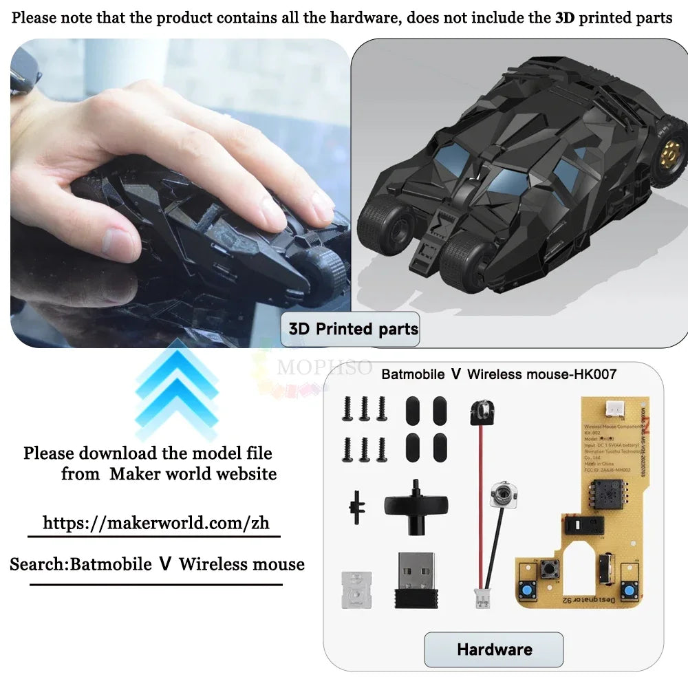 For Bambu Lab Mouse Kit Hardware Bambu Lab Wireless Mouse 002 Diy Model For Bambulab Mouse Components Kit