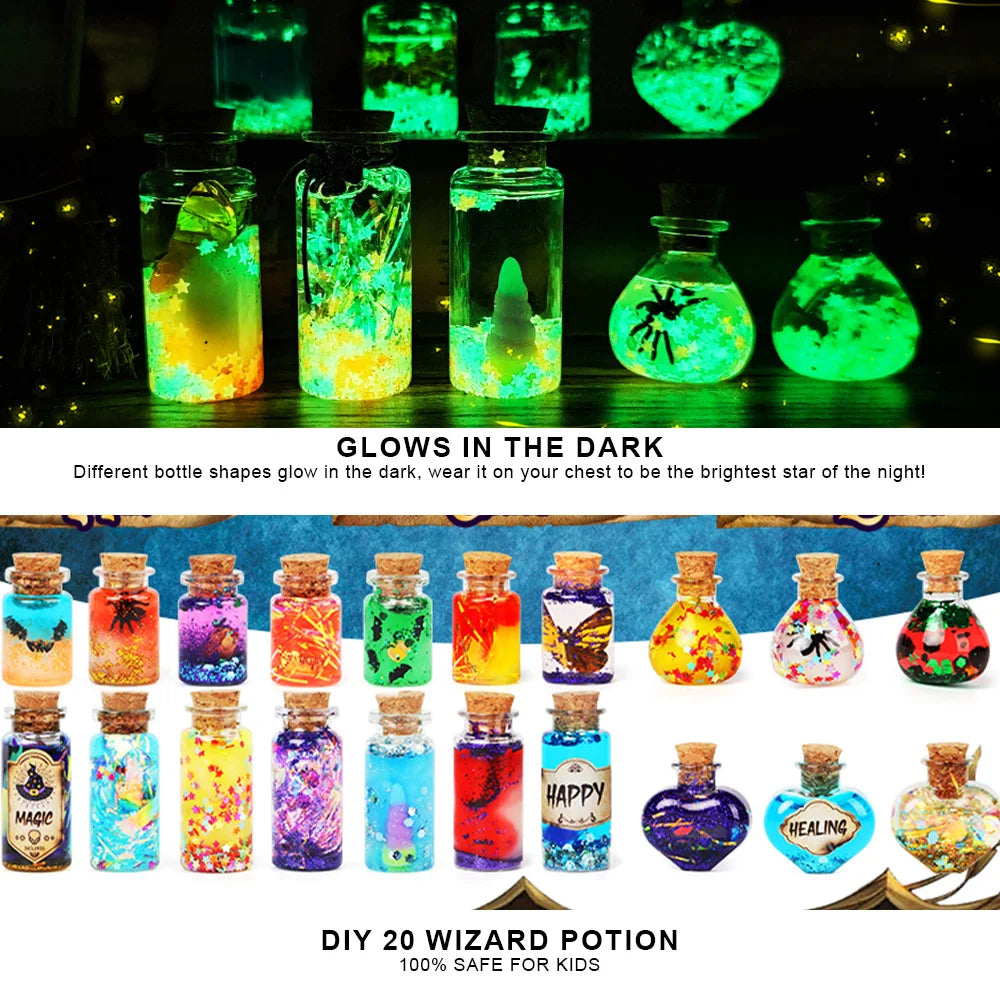 DIY Magic Potion Bottle Craft Kit, Halloween Witch Costume Accessory, Party Decor & Family Activity Set