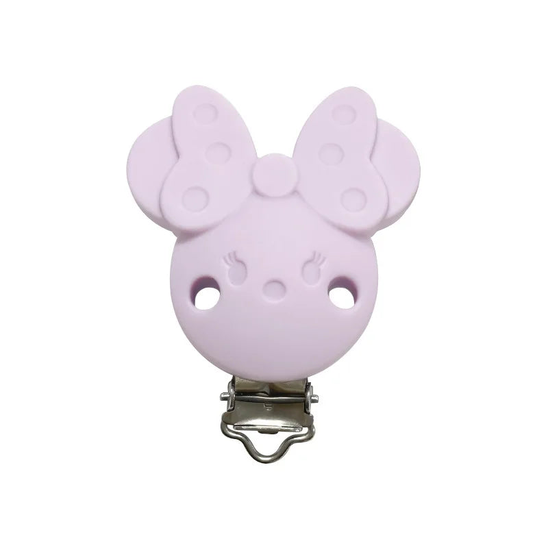 10pcs Silicone Cartoon Pacifier Clips Food Grade Silicone DIY Baby Teether Toy Necklace Pacifier Chain Dummy Clips