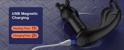 Prostate Massager Anal Plug with 9 Tension Shock Flapping Thrusting Vibrating Butt Plug APP Control Male Vibrator Adult Sex Toys