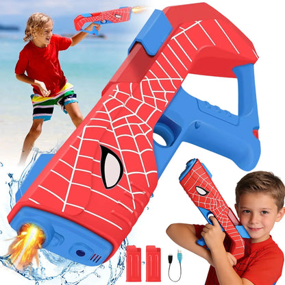 330ML Automatic Electric Water Gun Toy 2 Rechargeable Batteries Light Sound Effects Portable Summer Water Toy For Kids Adults Backyard Beach Pool Outdoor Party Game