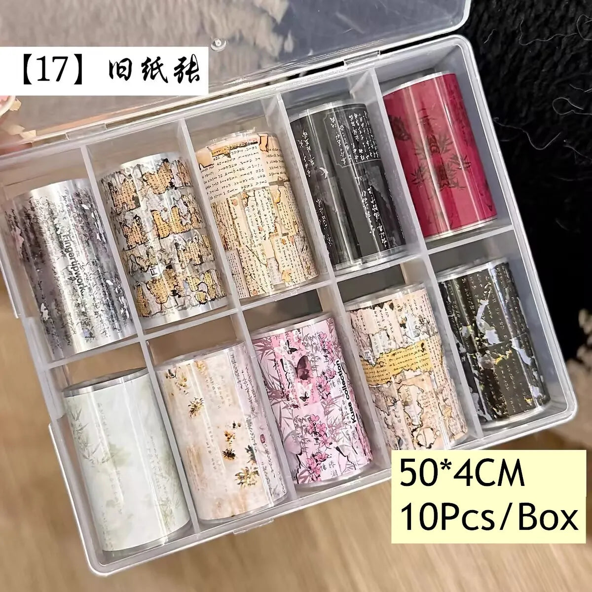 10Rolls Plaid Thousand-Bird Bow  Stars Nail Foils Transfer Paper  Nail Art Stickers  Manicure Set Decal  Nails Decoration