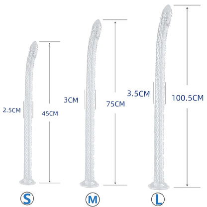 45-100cm Long Snake Monster Dildo Soft Anal Plug Giant Fantasy Clear Flexible Anus Massager Suction Cup Sex Toys For Men Women