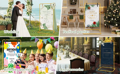 Wedding Arches Iron Welcome Stand Wedding Logo Display Stand Signage Flower Stands Party Decoration Props Rack Background Decor