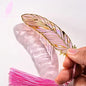 Chinese Style Metal Bookmark with Translucent Peacock Feather & Tassel - Vibrant Colors, Ideal Gift for Teachers/Students