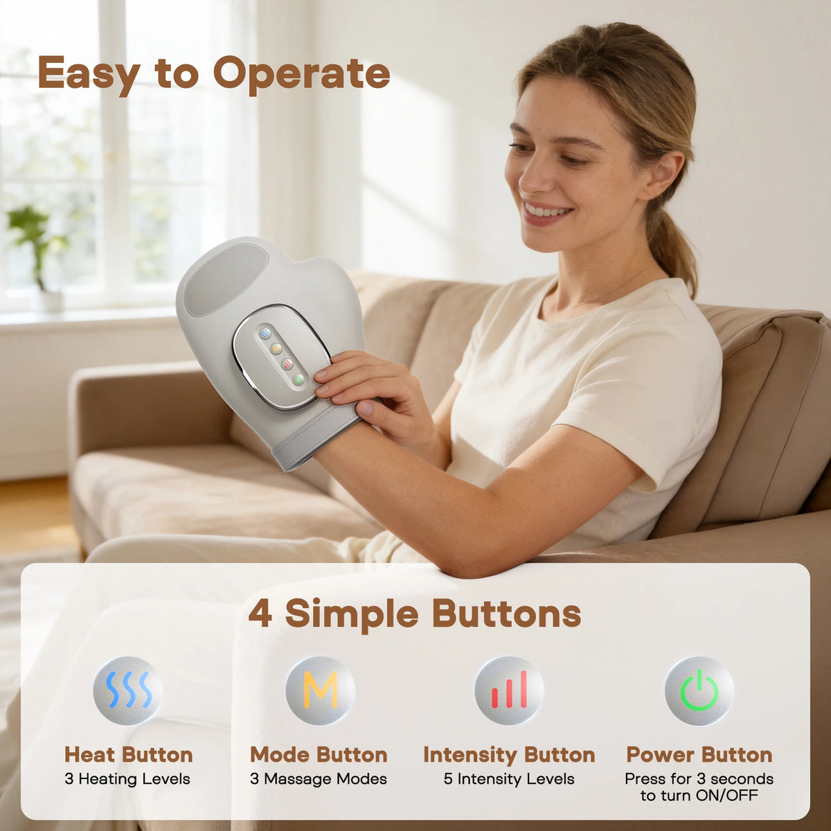 Hand Massager With Airbag Compression Finger Wrist Palm Massage Machine Vibration Glove For Hand Muscle Relax Gift For Men Women