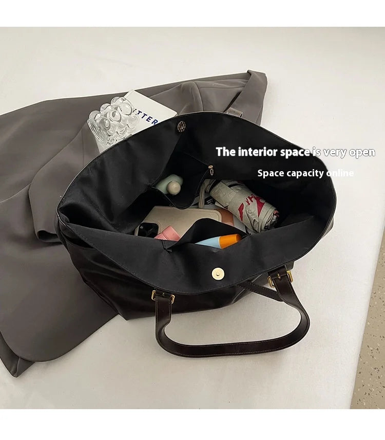 Tote Bag Designer Retro PU Leather Shoulder Handbag for Women Winter Trend Y2K Fashion Handbags Females Travel Luxury Tote Bags